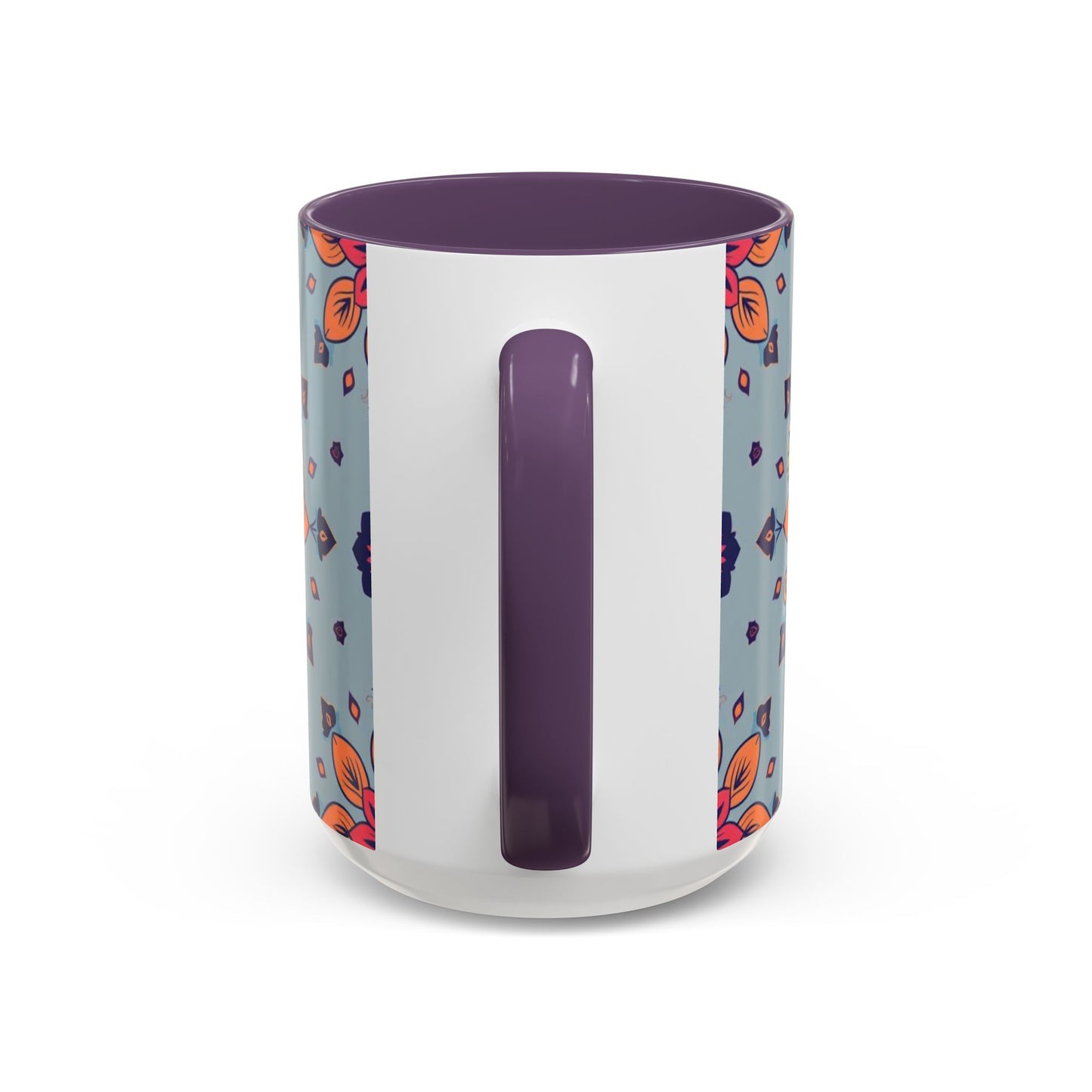 Accent Coffee Mug, Sagittarius, Zodiac v3. Flower Pattern, (11, 15oz)