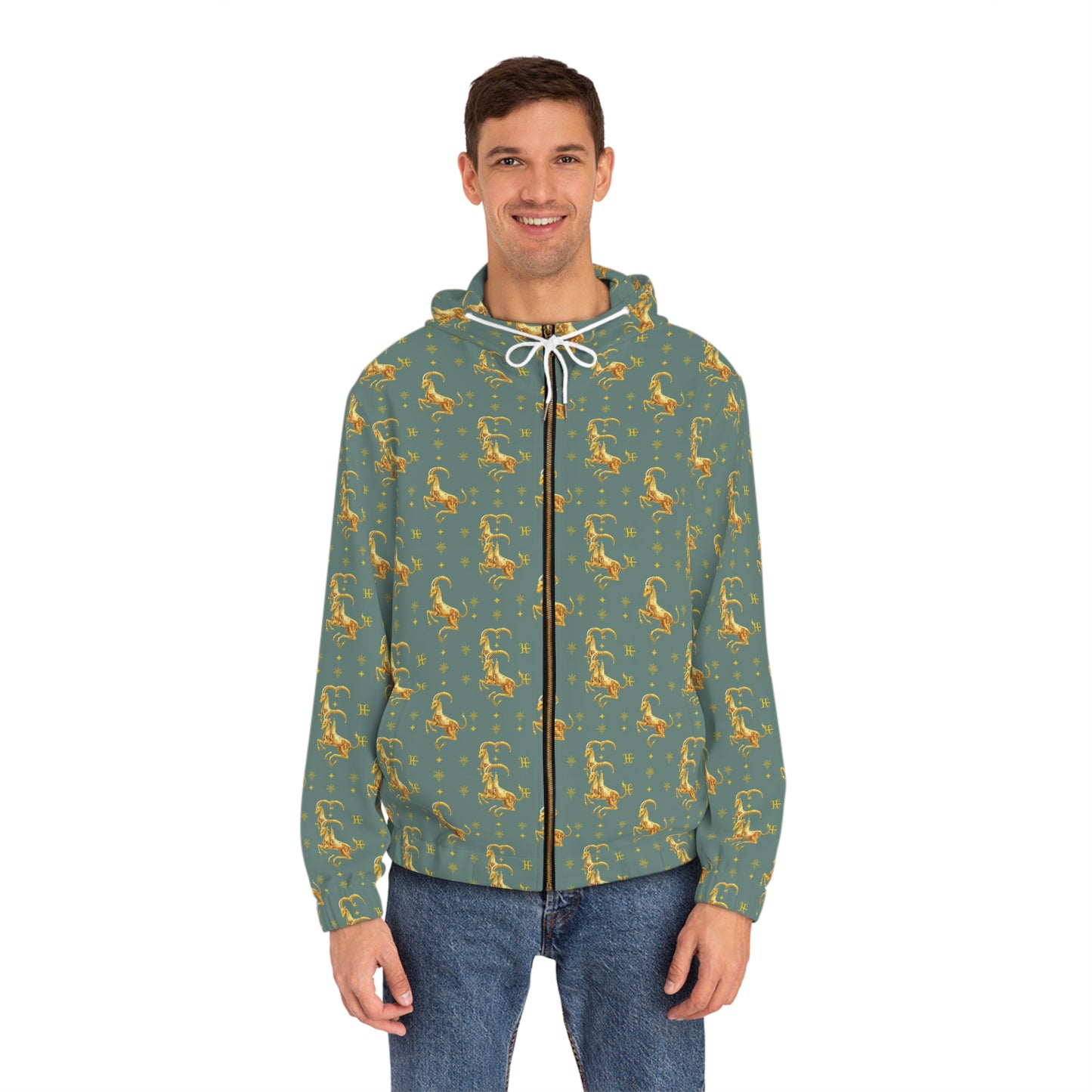 Full-Zip Hoodie (AOP), Capricorn, Zodiac v2, Pattern