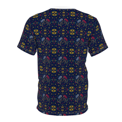 Unisex Cut & Sew T-Shirt, AOP, Gemini, Zodiac v1, Pattern