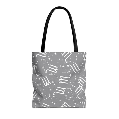 Tote Bag, Scorpio Zodiac Sign, AOP, (Grey, White)