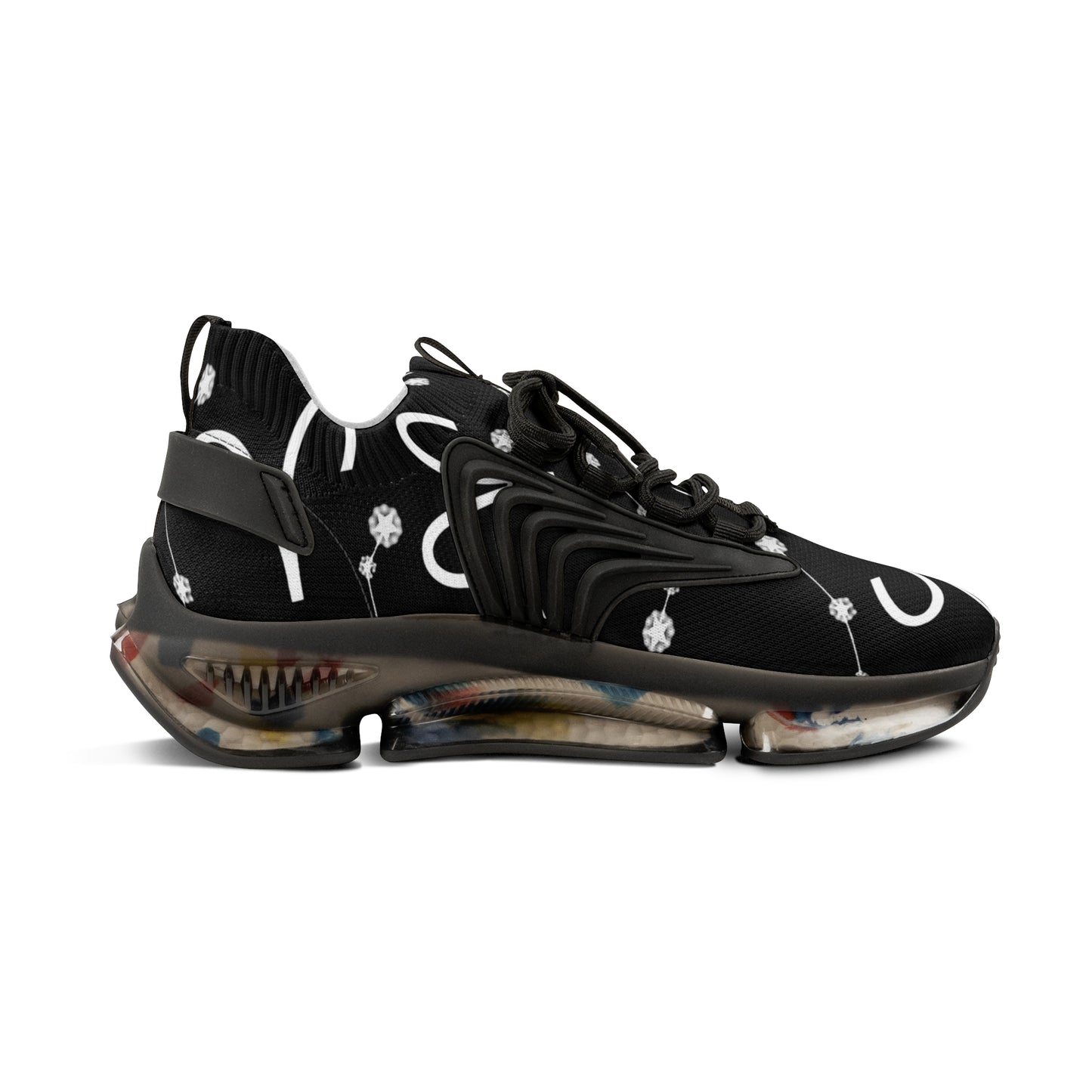 Men's Mesh Sneakers, Aries Zodiac Sign, AOP, Black