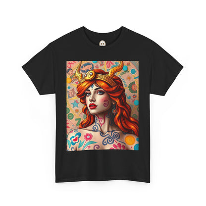 Unisex Heavy Cotton T-Shirt, Virgo, Zodiac v1, Sexy Art