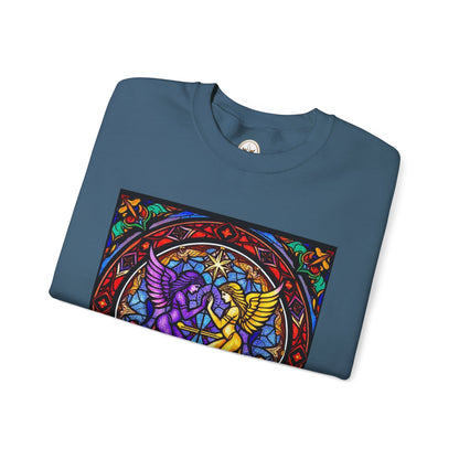 Unisex Heavy Blend™ Crewneck Sweatshirt, Glass, Gemini Zodiac Design