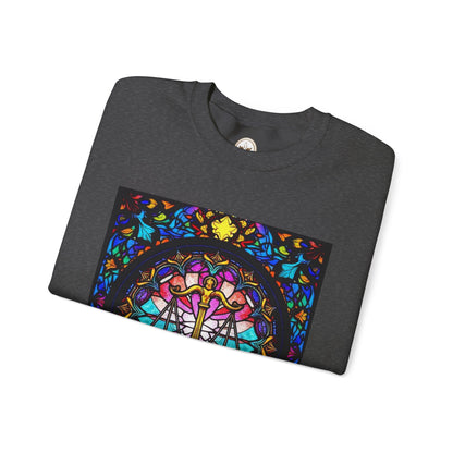Unisex Heavy Blend™ Crewneck Sweatshirt, Glass 1, Libra Zodiac Design