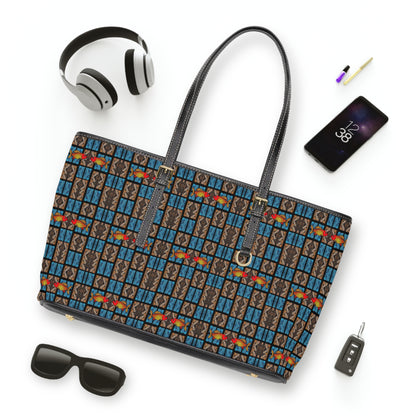 Leather Shoulder Bag, Pisces, Zodiac v4, Shapes Pattern