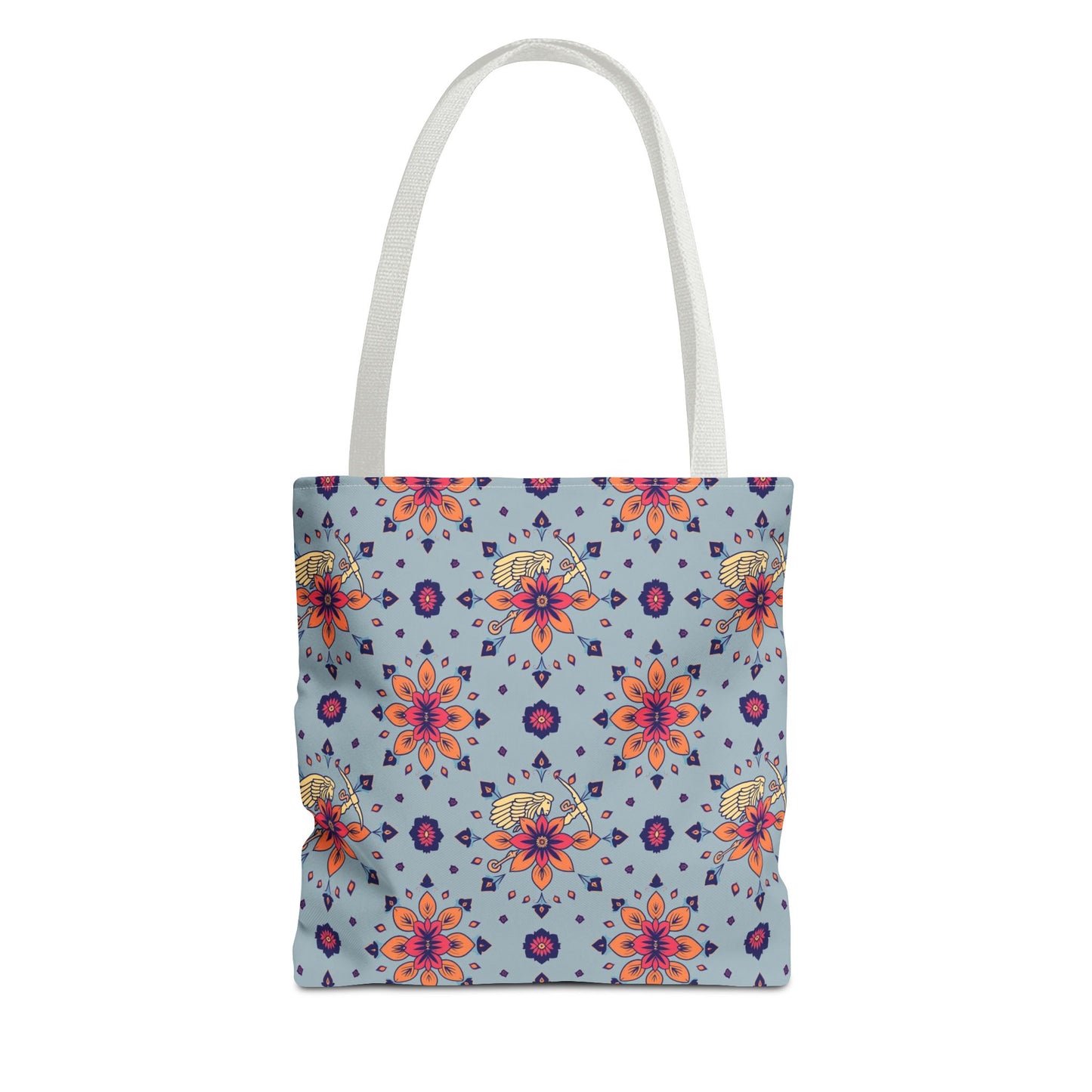 Tote Bag, (AOP), Sagittarius, Zodiac v1, Flower Pattern