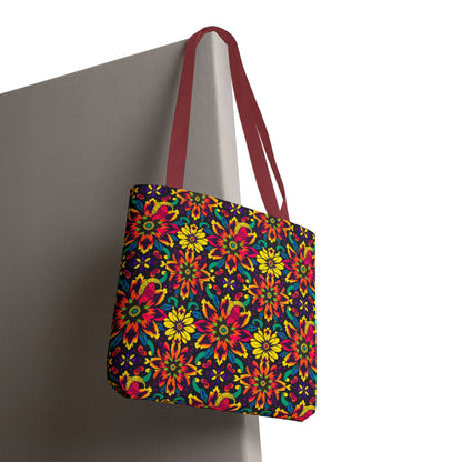 Tote Bag, (AOP), Capricorn, Zodiac, Flower Pattern