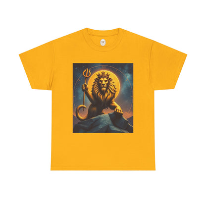 Unisex Heavy Cotton T-Shirt, King of Lions v2, Leo Zodiac Design
