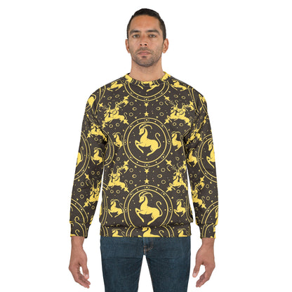 Unisex Sweatshirt, Zodiac Design, Pattern v1, Capricorn, AOP