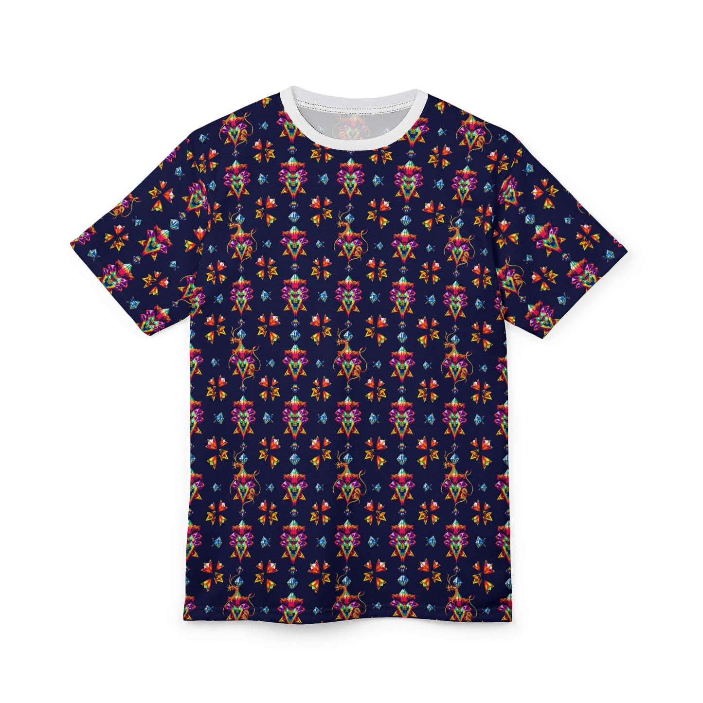Unisex Cut & Sew T-Shirt, (AOP) Aquarius, Zodiac v4, Jewels Pattern