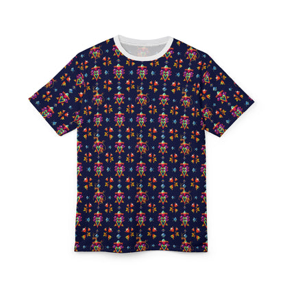 Unisex Cut & Sew T-Shirt, (AOP) Aquarius, Zodiac v4, Jewels Pattern