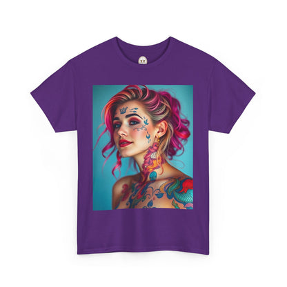 Unisex Heavy Cotton T-Shirt, Pisces, Zodiac v3, Sexy Art