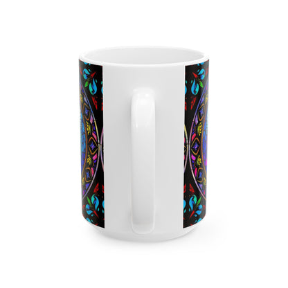Ceramic Mug, (11oz, 15oz), Ceramic Coffee Mug, AOP, Glass Design v1, Pisces Zodiac Sign
