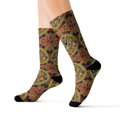 Sublimation Socks, Aries, Zodiac v3, Pattern