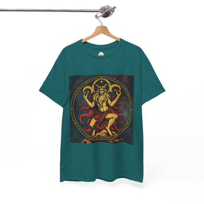 Unisex Heavy Cotton T-Shirt, Aries God 3v, Zodiac Design