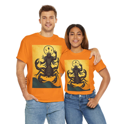 Unisex Heavy Cotton T-Shirt, Scorpion King, Print Art, Scorpio Zodiac Design