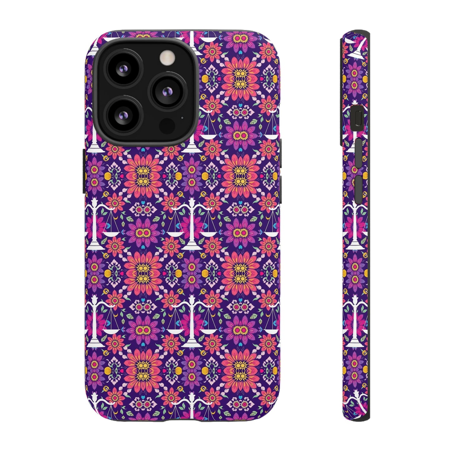 Tough Cases, Libra, Zodiac v4, Flower Pattern