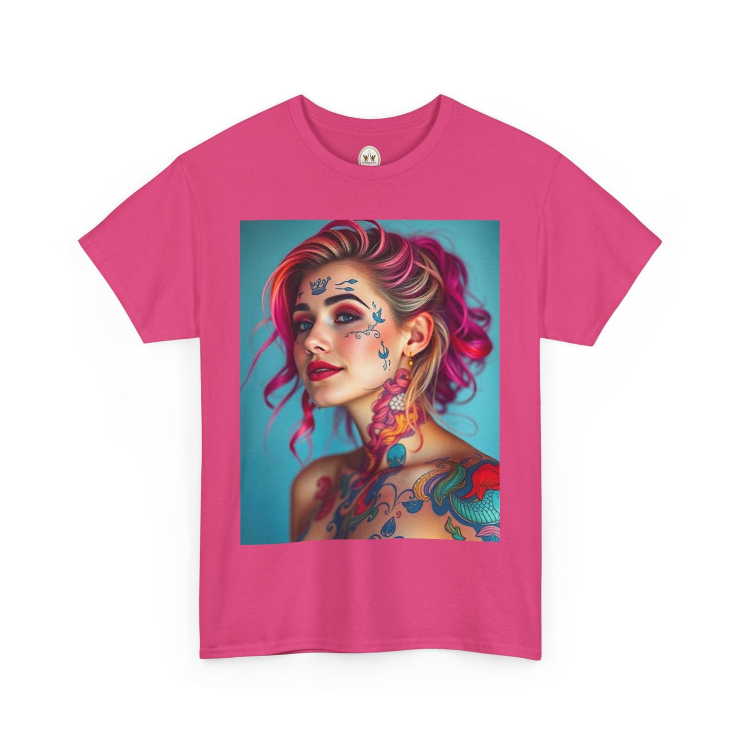 Unisex Heavy Cotton T-Shirt, Pisces, Zodiac v3, Sexy Art