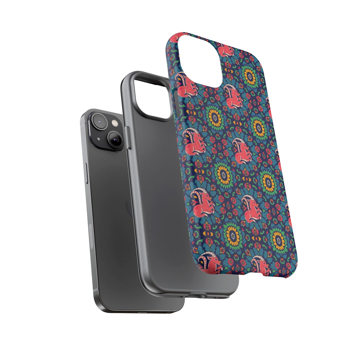 Tough Cases, Capricorn, Zodiac v1, Flower Pattern