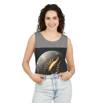Unisex Garment-Dyed, Tank Top, Scorpio Design, Planet Symbol v1, 100% US cotton