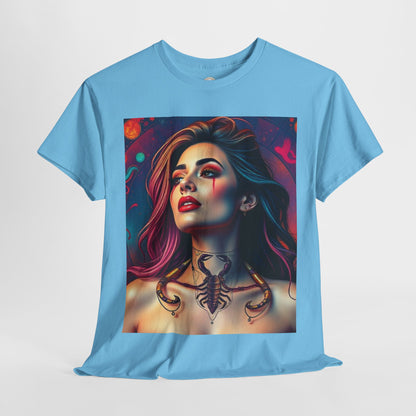 Unisex Heavy Cotton T-Shirt, Scorpio, Zodiac v1, Sexy Art