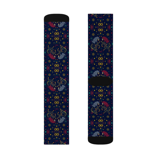 Sublimation Socks, Gemini, Zodiac v3, Pattern