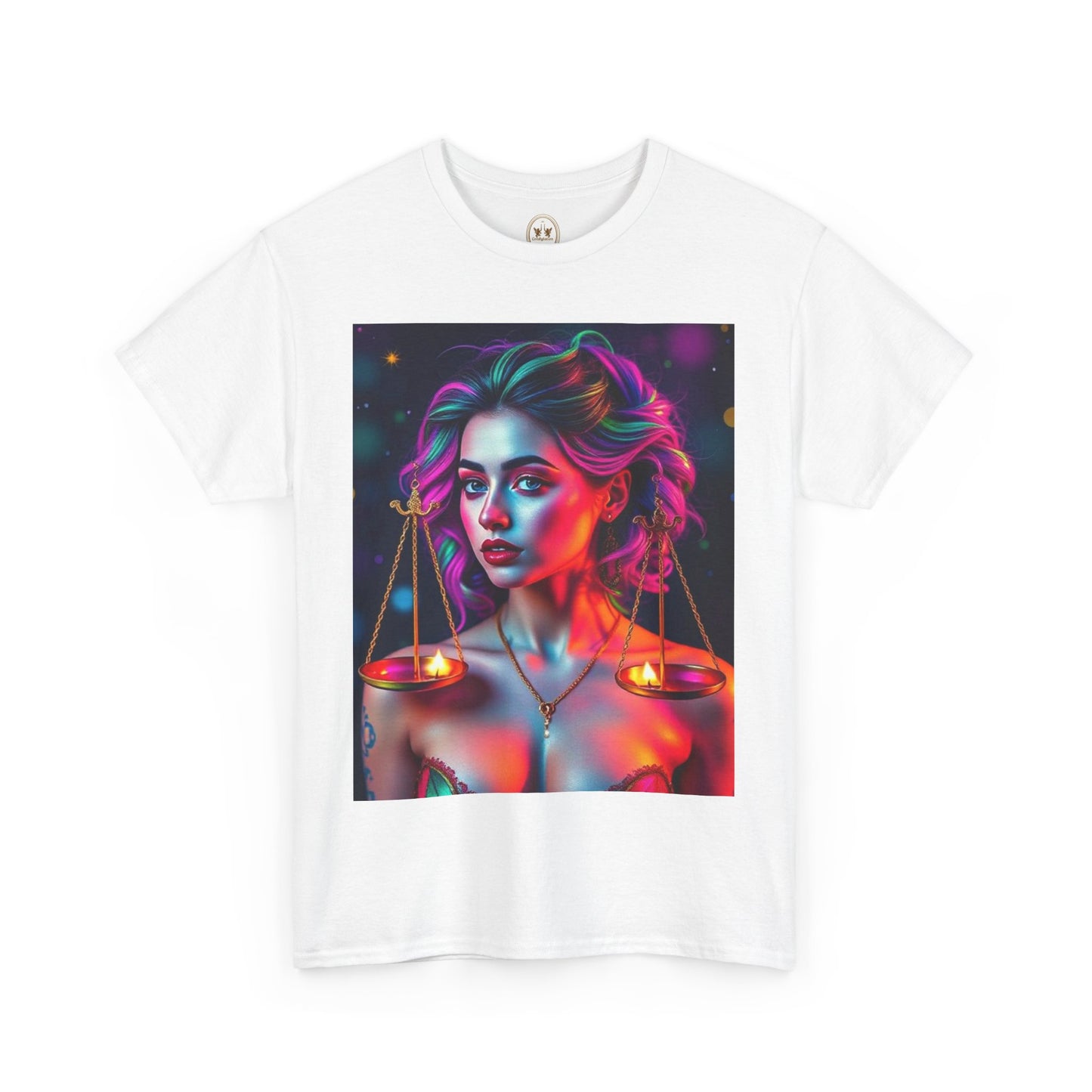 Unisex Heavy Cotton T-Shirt, Libra, Zodiac v3, Sexy Art