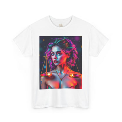 Unisex Heavy Cotton T-Shirt, Libra, Zodiac v3, Sexy Art