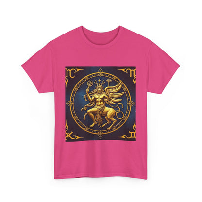 Unisex Heavy Cotton T-Shirt, Gold Angel, Symbol, Virgo Zodiac Design