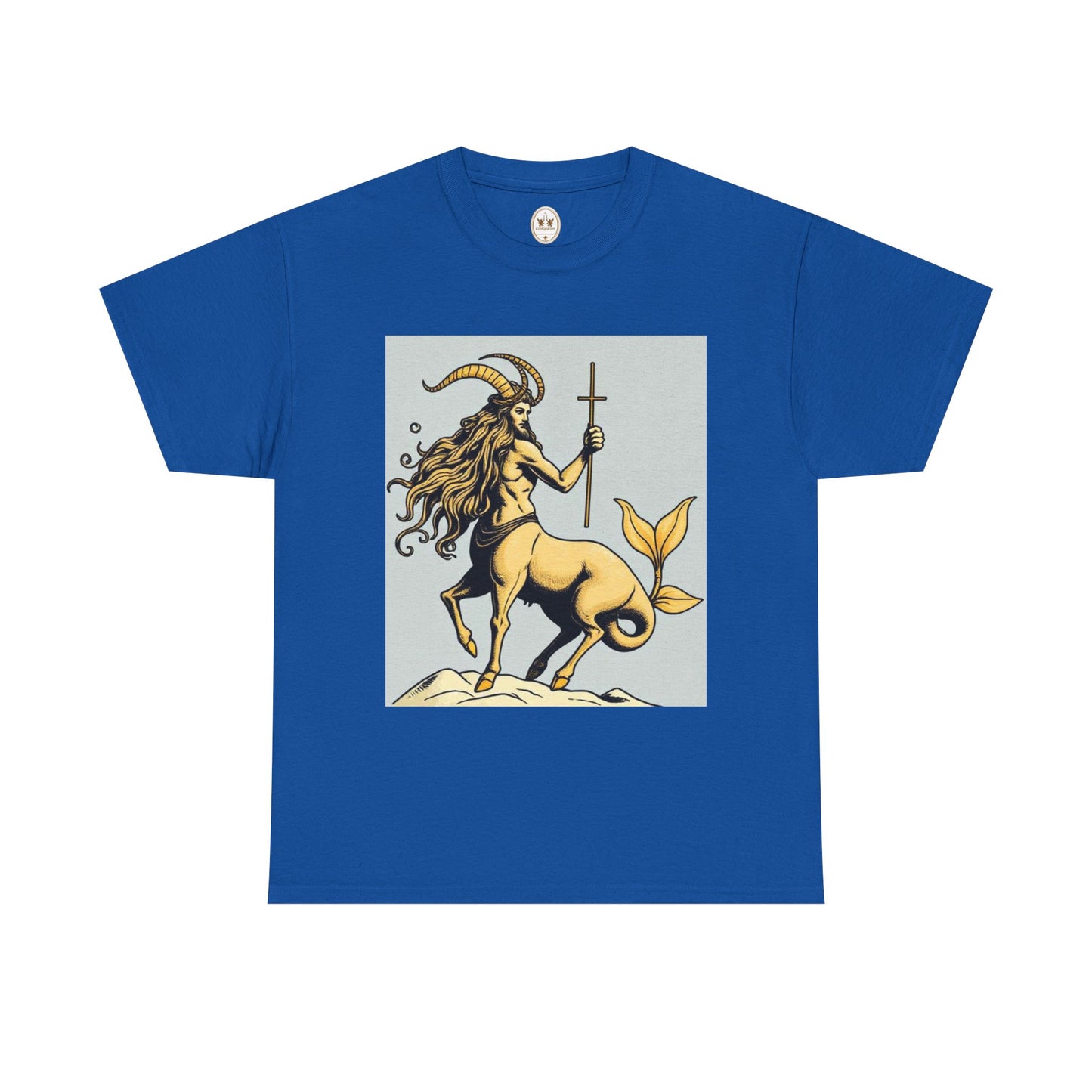 Unisex Heavy Cotton T-Shirt, Capricorn God v2, Zodiac Design