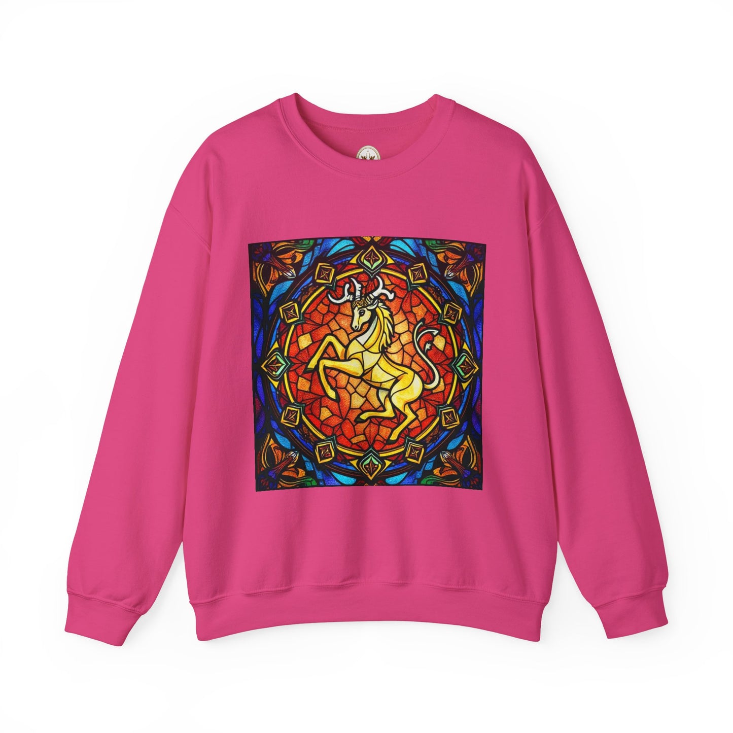 Unisex Heavy Blend™ Crewneck Sweatshirt, Glass 1, Capricorn Zodiac Design