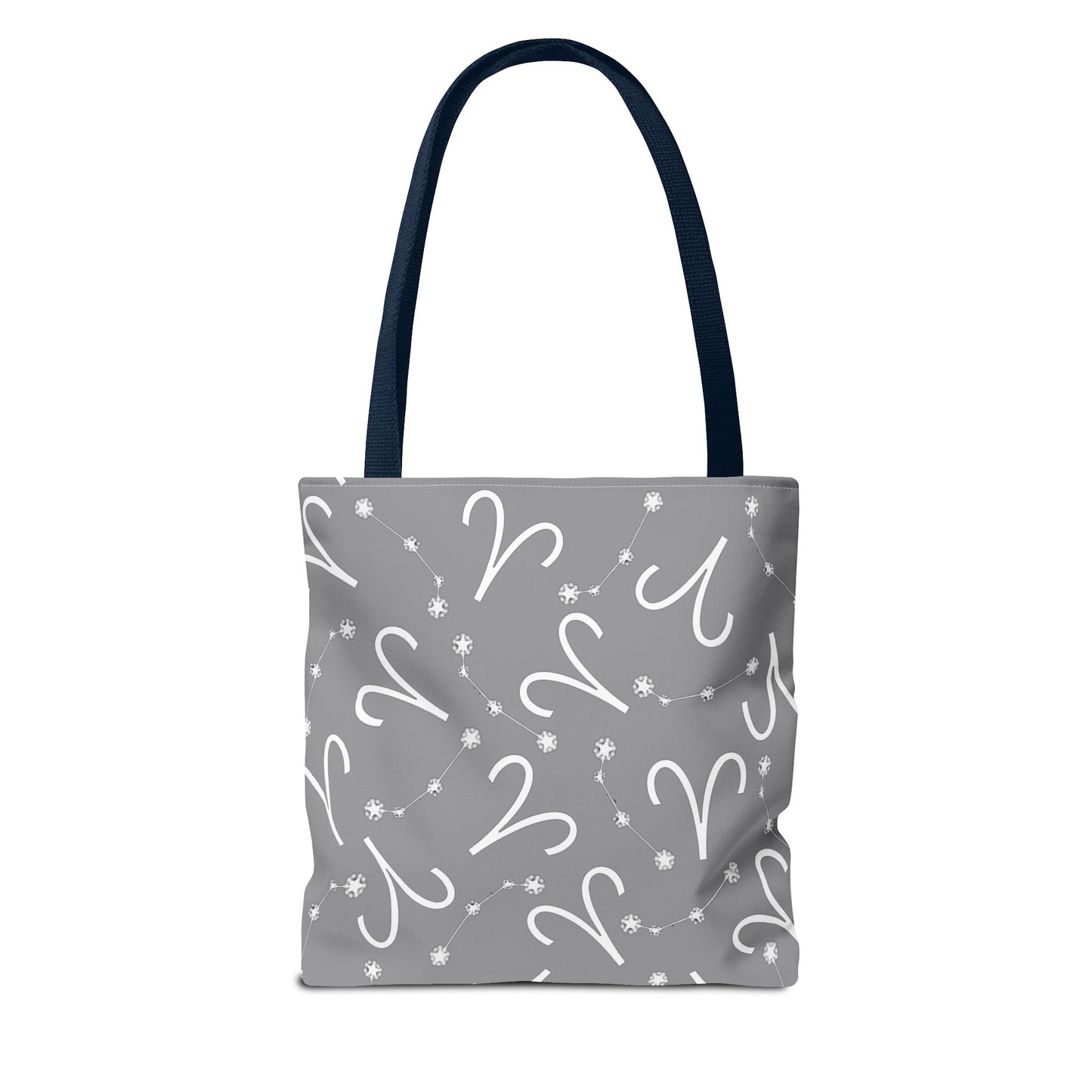 Tote Bag, Aries Zodiac Sign, AOP, (Grey, White)