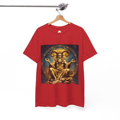 Unisex Heavy Cotton T-Shirt, On The Throne, Taurus Zodiac Design