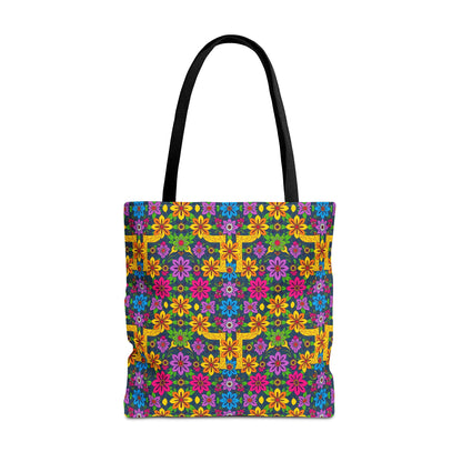 Tote Bag, (AOP), Gemini, Zodiac v2, Flower Pattern