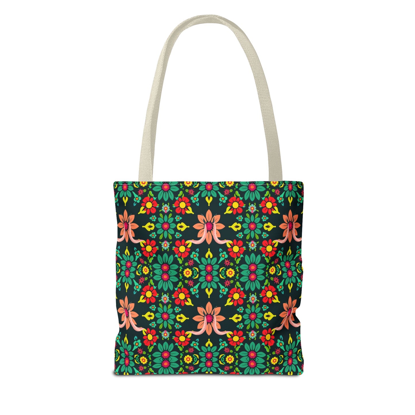 Tote Bag, (AOP), Aquarius, Zodiac v1, Flower Pattern
