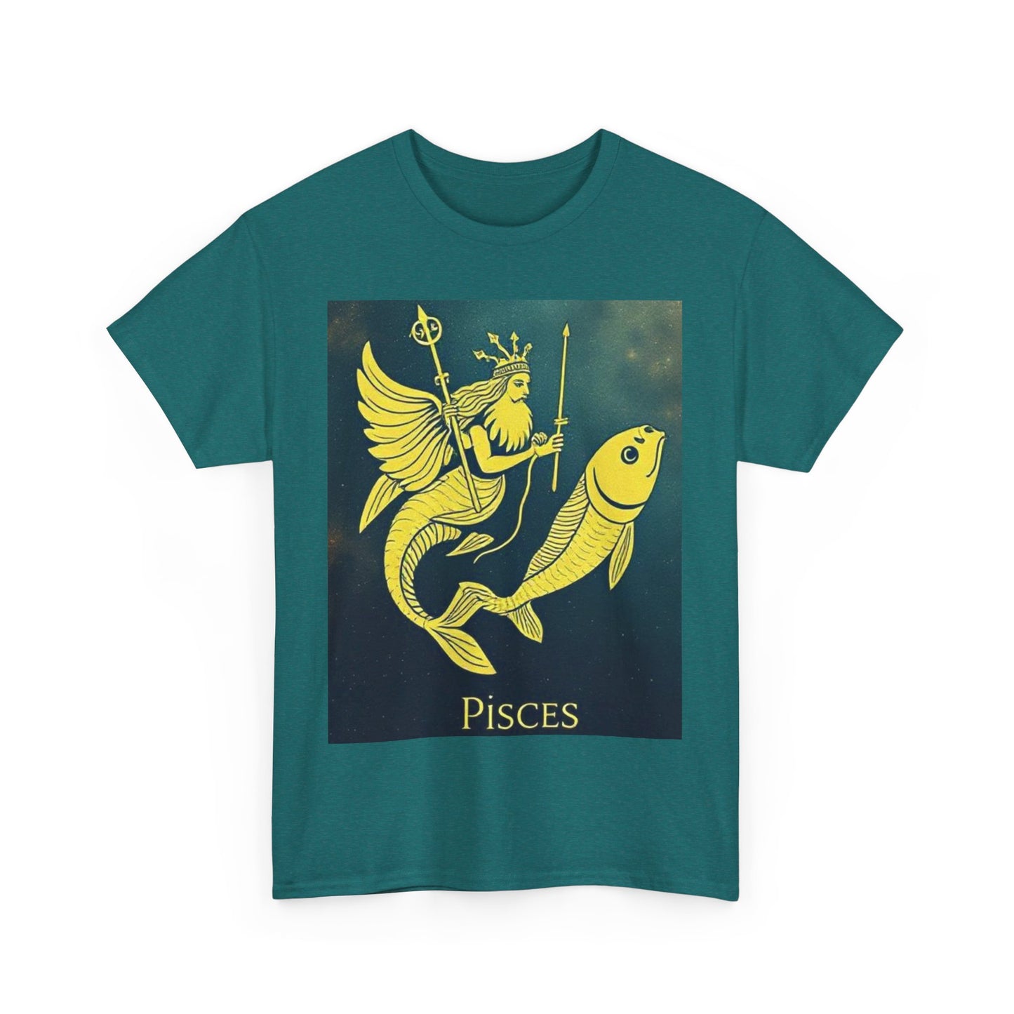 Unisex Heavy Cotton T-Shirt, Pisces Queen, Zodiac Design