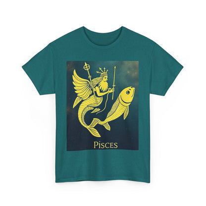 Unisex Heavy Cotton T-Shirt, Pisces Queen, Zodiac Design