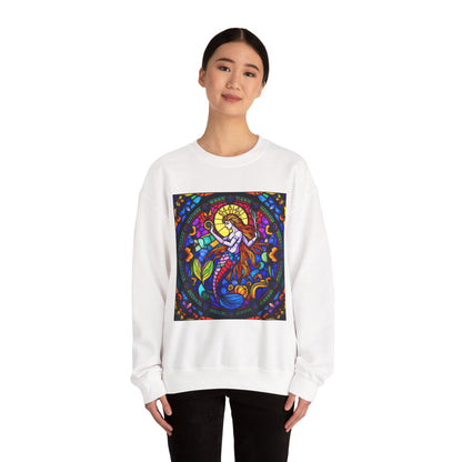 Unisex Heavy Blend™ Crewneck Sweatshirt, Glass 1, Aquarius Zodiac Design