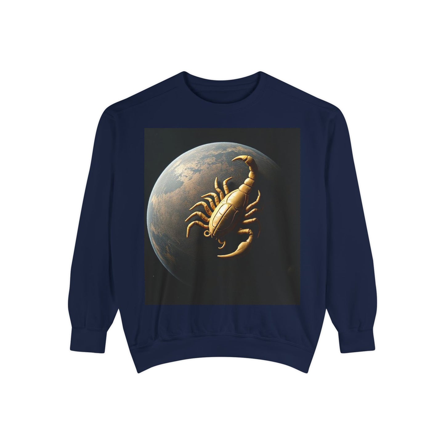 Garment-Dyed Sweatshirt, Unisex, Space Animal Design v1, Scorpio