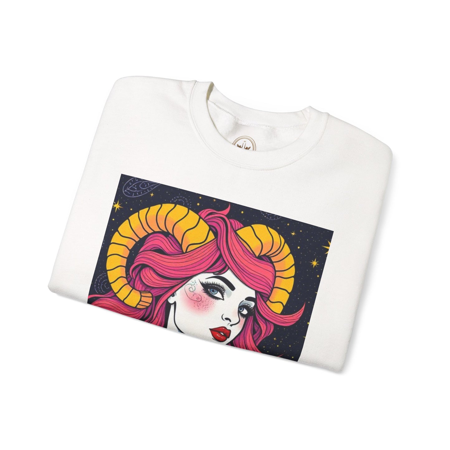 Unisex Heavy Blend™ Crewneck Sweatshirt, Aries, Zodiac, Sexy Pattern
