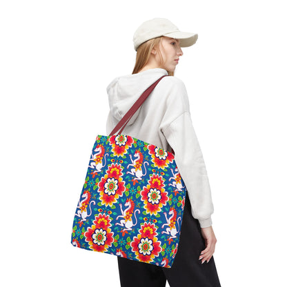 Tote Bag, (AOP), Virgo, Zodiac v2, Flower Pattern