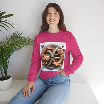 Unisex Heavy Blend™ Crewneck Sweatshirt,Two Fishes  Pisces Zodiac Design