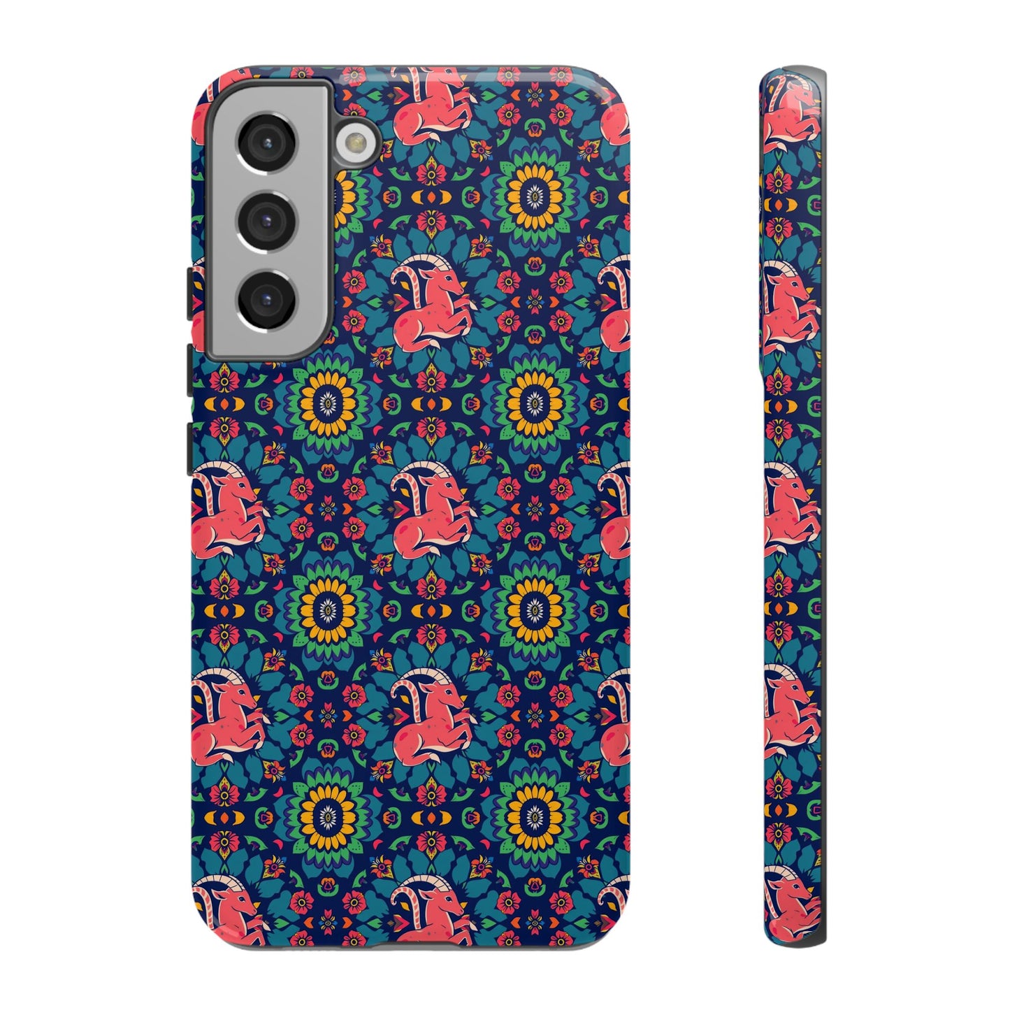 Tough Cases, Capricorn, Zodiac v1, Flower Pattern