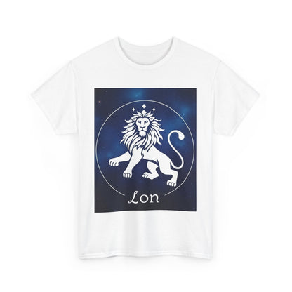 Unisex Heavy Cotton T-Shirt, Space Lion v1, Leo Zodiac Design