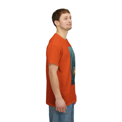 Unisex Heavy Cotton T-Shirt, Aquarius God 3v, Zodiac Design