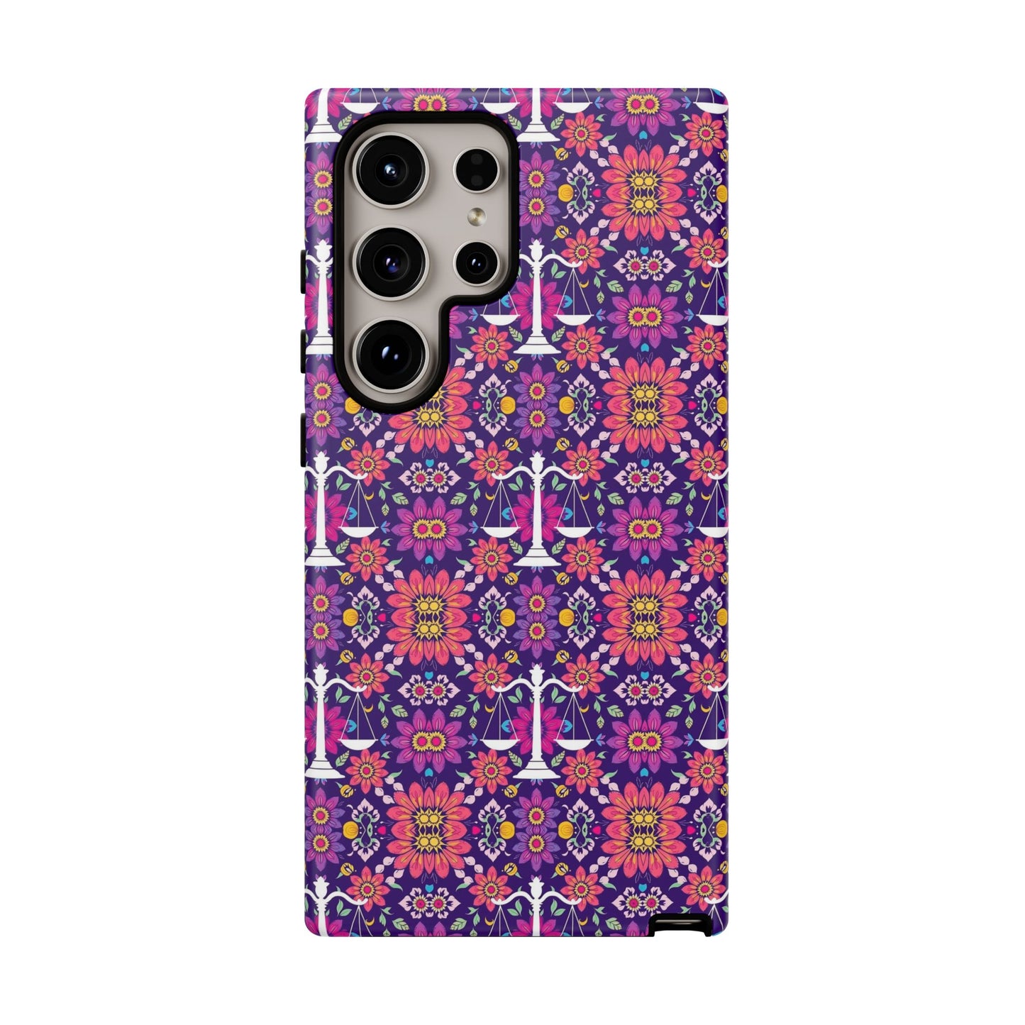 Tough Cases, Libra, Zodiac v4, Flower Pattern