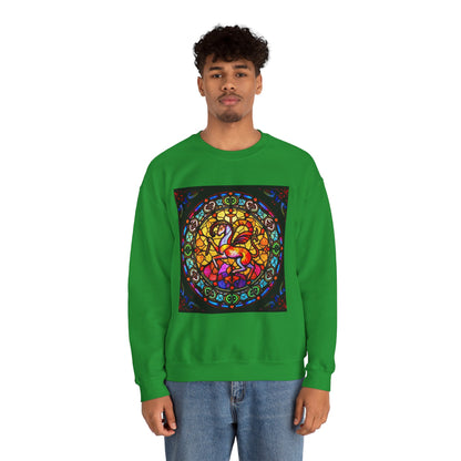 Unisex Heavy Blend™ Crewneck Sweatshirt, Glass 1, Aries Zodiac Design