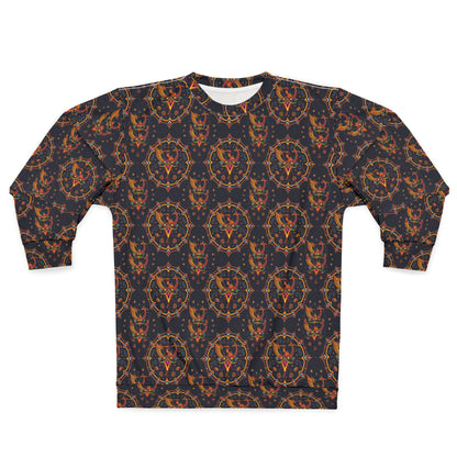 Unisex Sweatshirt (AOP), Sagittarius, Zodiac v2, Jewel Pattern