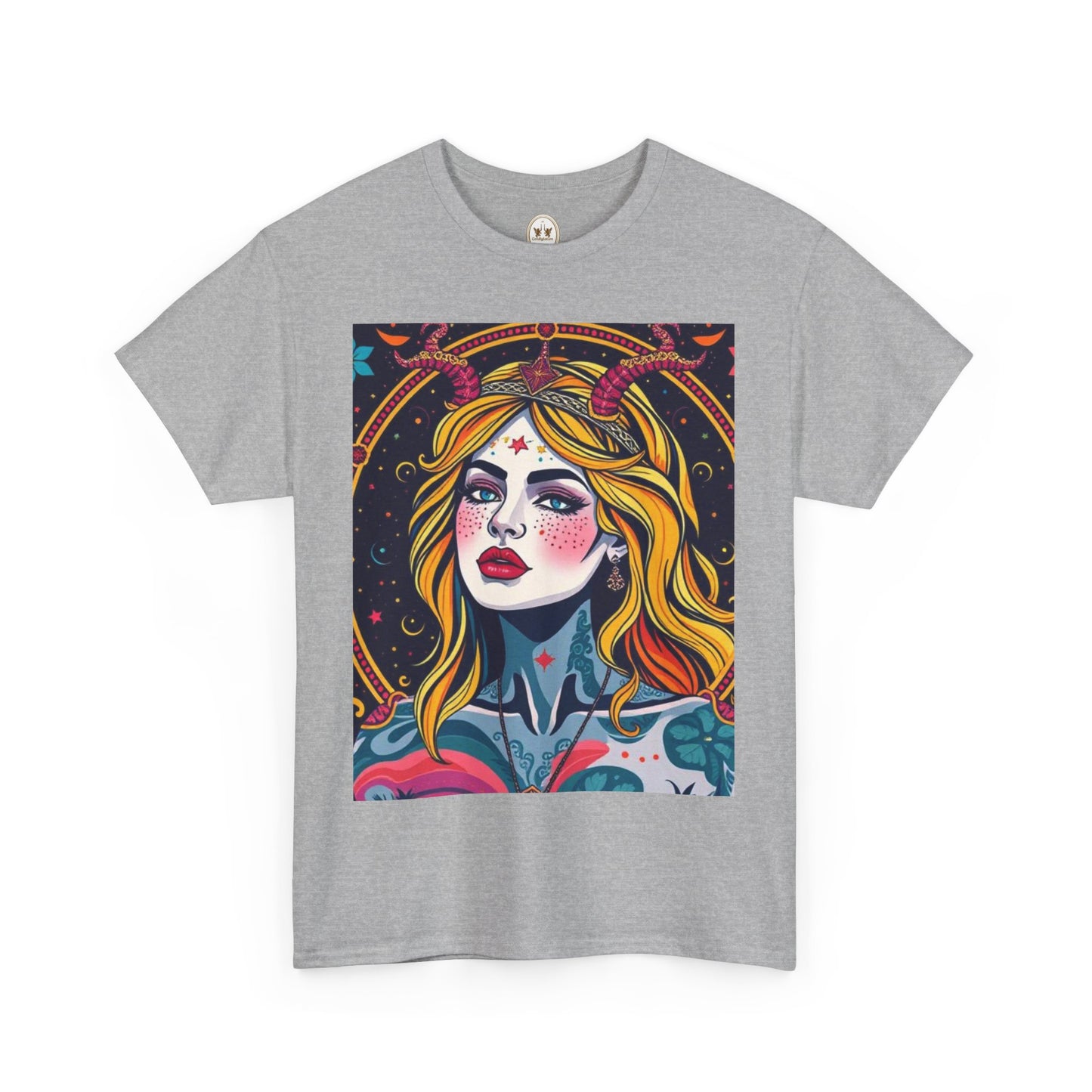 Unisex Heavy Cotton T-Shirt, Virgo, Zodiac v2, Sexy Art