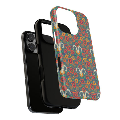 Tough Cases, Aries, Zodiac v3, Flower Pattern